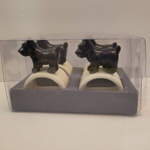 Thomas OBrien Scottie Puppy Napkin Rings Set Of 4 New